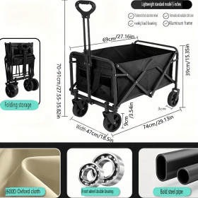 Heavy-duty Folding Multi-functional Camping Trolley - Multi-functional Camping And Beach Trolley - Durable Folding Design, Suitable For Outdoor Advent