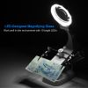 LED Light Helping Hands Magnifying Glass 3X/4.5X w/ 360°Adjust Third Hand Soldering Vise
