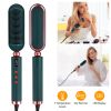 Electric Hair Straightener Brush Anti-scald Straightening Curler Hot Comb with 7 Temperature Levels LED Display
