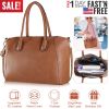 Women’s Soft Leather Handbag Tote Bags Large Shoulder Crossbody Bag 7 Cells Zipper Purse Handle Bag Phone Book Cosmetic Case for Office Lady Student