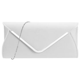 Women Clutch Wallet Bags For Party Wedding Soft Handbag Portable Thin Envelop Evening Purse for Bridal Dating (Option: WHT)