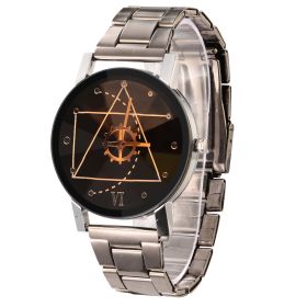 Couples Quartz Watch Men Women Stainless Steel Wrist Watch Ultra-Thin Cutting Craft Luxury Fashion (Option: W_Black)