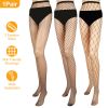 Women Fishnet Tights Sexy High Waist Fishnet Pantyhose Stretchy Mesh Hollow Out Tights Stockings w/ Small Medium Large Hole Choices