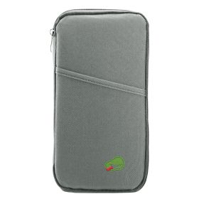 Travel Passport Wallet 12Cells Ticket ID Credit Card Holder Water Repellent Documents Phone Organizer Zipper Case Business Trip Daily Use (Option: Silver)