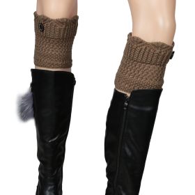 Women Winter Crochet Knit Leg Warmers (Option: Khaki)