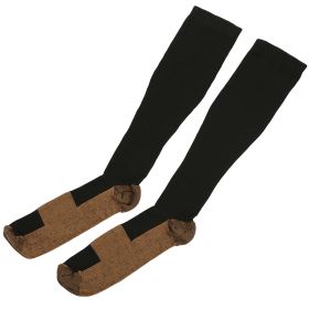 Unisex Copper Compression Socks Women Man Durable Hose Graduated Support Socks for Running Nursing Shin Splints Edema Swelling Recovery (Option: XXL_Black)