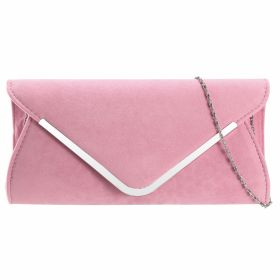 Women Clutch Wallet Bags For Party Wedding Soft Handbag Portable Thin Envelop Evening Purse for Bridal Dating (Option: PNK)