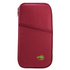 Travel Passport Wallet 12Cells Ticket ID Credit Card Holder Water Repellent Documents Phone Organizer Zipper Case Business Trip Daily Use (Option: Red)