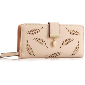 Women Wallet PU Leather Lady Long Purse Phone Clutch Case Credit Card Holder 11 Card Slots 1ID Window 5 Money Pouch (Option: Khaki)