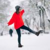Women Lady Snow Boots Suede Mid-Calf Boot Shoe Short Plush Warm Lining Shoes w/ Anti-slip Rubber Base Knitting Design
