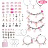 66Pcs Charm Bracelet Making Kit Kids\' Jewelry Necklace Making Kits Colorful DIY Charm Beads Pendant Set Jewelry Decor Supplies with Gift Box for 5-12