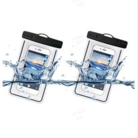2 Packs Waterproof Phone Pouch For Drifting Diving Swimming, Underwater Dry Bag Case Cover For Phone (Color: BLACK)