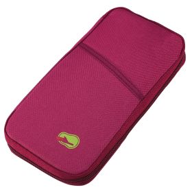 Travel Passport Wallet 12Cells Ticket ID Credit Card Holder Water Repellent Documents Phone Organizer Zipper Case Business Trip Daily Use (Option: RoseRed)