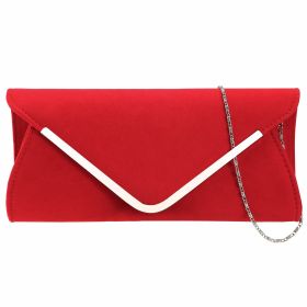 Women Clutch Wallet Bags For Party Wedding Soft Handbag Portable Thin Envelop Evening Purse for Bridal Dating (Option: Red)