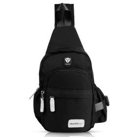 Unisex Sling Backpack Nylon Chest Shoulder Crossbody Bag Travel Sports Cycle Knapsack (Option: Black)