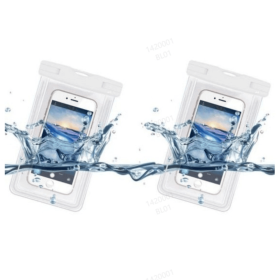 2 Packs Waterproof Phone Pouch For Drifting Diving Swimming, Underwater Dry Bag Case Cover For Phone (Color: White)