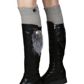 Women Winter Crochet Knit Leg Warmers (Option: Grey)