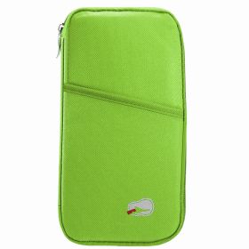Travel Passport Wallet 12Cells Ticket ID Credit Card Holder Water Repellent Documents Phone Organizer Zipper Case Business Trip Daily Use (Option: Green)