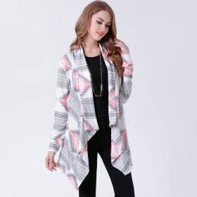 Women Open Front Cardigan Long Sleeve Shawl Neck Breathable Cardigan Well Collection w/ T-Shirt Tank Jeans Leggings (Option: Pink_M)