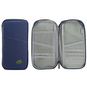 Travel Passport Wallet 12Cells Ticket ID Credit Card Holder Water Repellent Documents Phone Organizer Zipper Case Business Trip Daily Use (Option: RoyalBlue)
