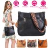 Women Fashion Leather Crossbody Bag Shoulder Bag Casual Handbag with Flexible Wearing Styles Adjustable Guitar Strap
