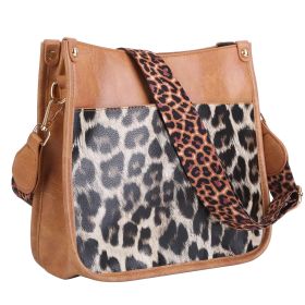 Women Fashion Leather Crossbody Bag Shoulder Bag Casual Handbag with Flexible Wearing Styles Adjustable Guitar Strap (Option: Leopard)