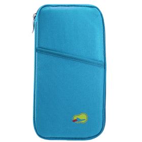 Travel Passport Wallet 12Cells Ticket ID Credit Card Holder Water Repellent Documents Phone Organizer Zipper Case Business Trip Daily Use (Option: Blue)