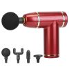 Percussion Massage Gun USB Type C Rechargeable Deep Tissue Vibration Massager Handheld Leg Body Cordless Massager w/ 4 Interchangeable Heads 8 Intensi