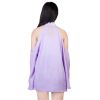 Women\'s Sexy Off The Shoulder Blouses Cold Shoulder Tops V-Neck Long Sleeve T-Shirt Solid Color Summer