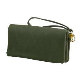 Luxury Women’s Leather Clutch Wallet Card Holder Phone Case Purse (Option: DarkGreen)