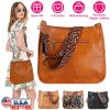 Women Fashion Leather Crossbody Bag Shoulder Bag Casual Handbag with Flexible Wearing Styles Adjustable Guitar Strap