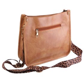 Women Fashion Leather Crossbody Bag Shoulder Bag Casual Handbag with Flexible Wearing Styles Adjustable Guitar Strap (Option: Brown)