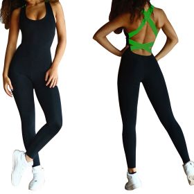 Women\'s Sports YOGA Workout Gym Fitness Jumpsuit (Option: Green_XL)