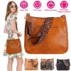 Women Fashion Leather Crossbody Bag Shoulder Bag Casual Handbag with Flexible Wearing Styles Adjustable Guitar Strap