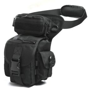 ANTARCTICA Waterproof Military Tactical Drop Leg Pouch Bag Type B Cross Over Leg Rig Outdoor Bike Cycling Hiking Thigh Bag (Color: BLACK)