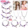 66Pcs Charm Bracelet Making Kit Kids\' Jewelry Necklace Making Kits Colorful DIY Charm Beads Pendant Set Jewelry Decor Supplies with Gift Box for 5-12