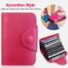 Credit Card Holder Wallet PU Leather Snap Closure Purse Accordion Case with 12 Pcs Card Slots