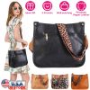 Women Fashion Leather Crossbody Bag Shoulder Bag Casual Handbag with Flexible Wearing Styles Adjustable Guitar Strap