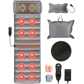 Full Body Electric Massage Mat with Heat Vibration Massage Pad Cushion Back Massage Mattress Chair Pad with Neck Massage Pillow with 10 Vibration Moto (Option: Advanced)