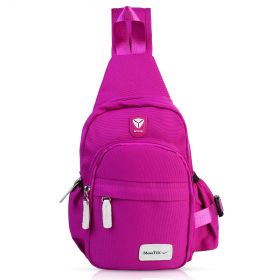 Unisex Sling Backpack Nylon Chest Shoulder Crossbody Bag Travel Sports Cycle Knapsack (Option: Pink)