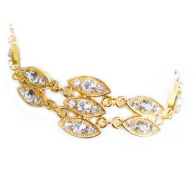 Noble Burnished Gold Bling Rhinestone Bracelet (Option: RubyBracelet)