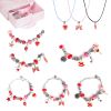 66Pcs Charm Bracelet Making Kit Kids\' Jewelry Necklace Making Kits Colorful DIY Charm Beads Pendant Set Jewelry Decor Supplies with Gift Box for 5-12
