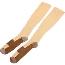 Unisex Copper Compression Socks Women Man Durable Hose Graduated Support Socks for Running Nursing Shin Splints Edema Swelling Recovery (Option: XXL_Beige)
