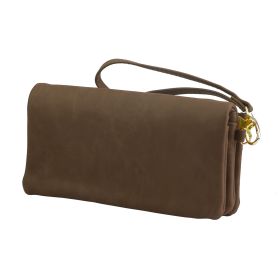Luxury Women’s Leather Clutch Wallet Card Holder Phone Case Purse (Option: Brown)