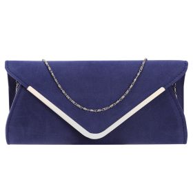 Women Clutch Wallet Bags For Party Wedding Soft Handbag Portable Thin Envelop Evening Purse for Bridal Dating (Option: BLU)