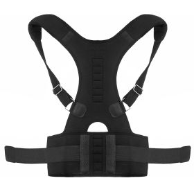 Unisex Posture Corrector Support Magnetic Lumbar Back Posture Support Belt Adjustable Upper Back Braces Clavicle Shoulder Brace Belt Pain Relief Thera (Option: M)